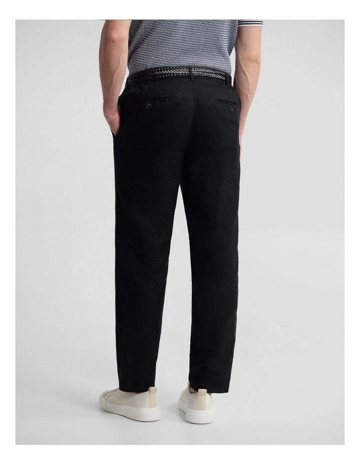 Pedro French Linen Button Pant in Black image 3