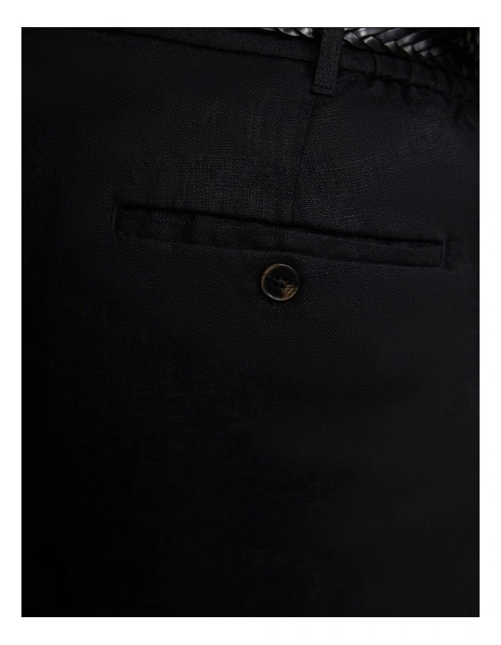 Pedro French Linen Button Pant in Black image 6