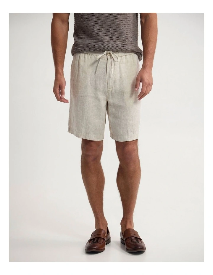 Carlos French Linen Shorts in Natural image 1
