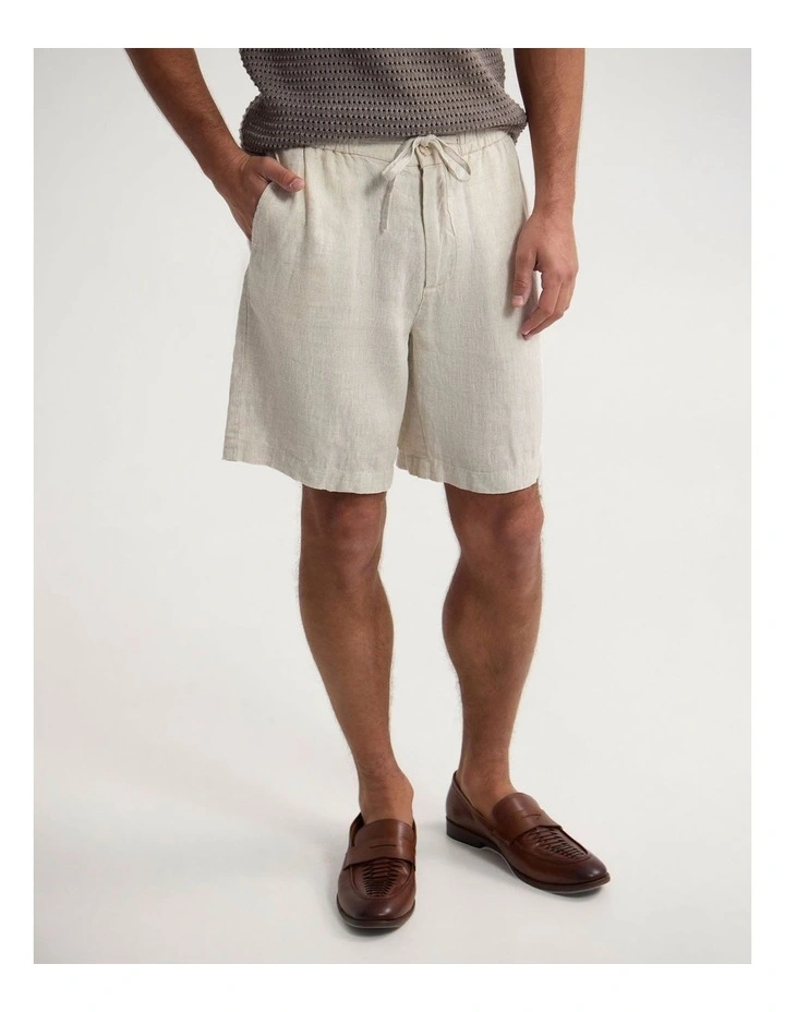 Carlos French Linen Shorts in Natural image 3