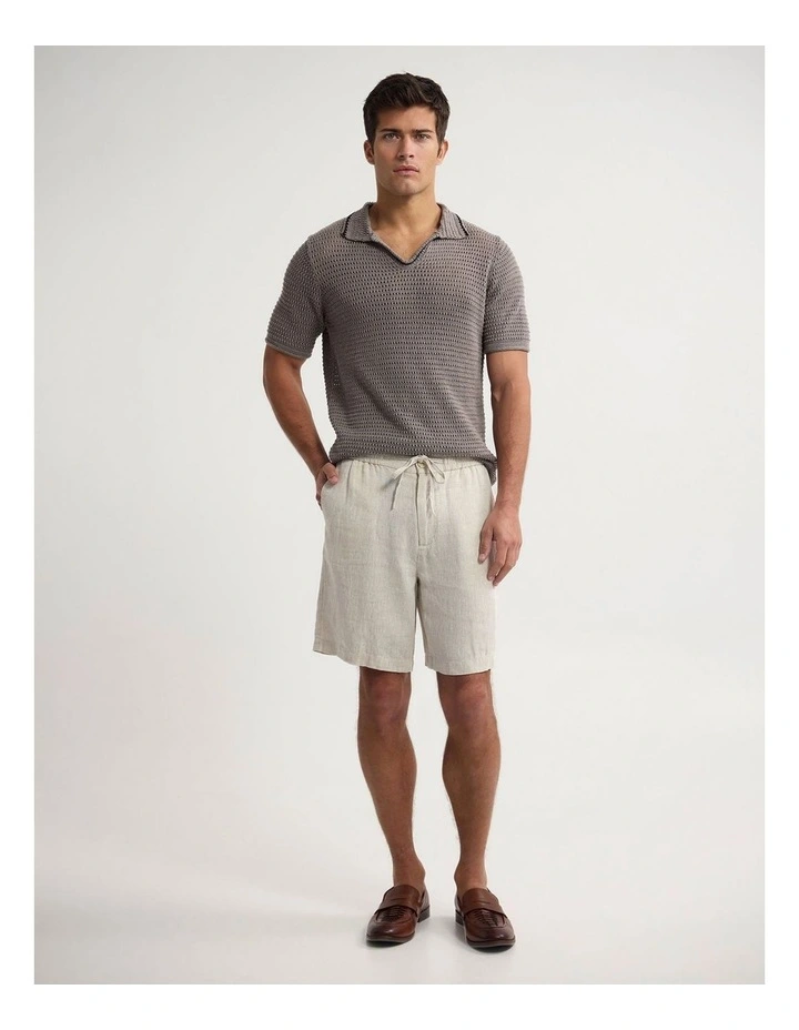 Carlos French Linen Shorts in Natural image 4