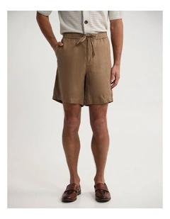 Carlos French Linen Shorts in Sand