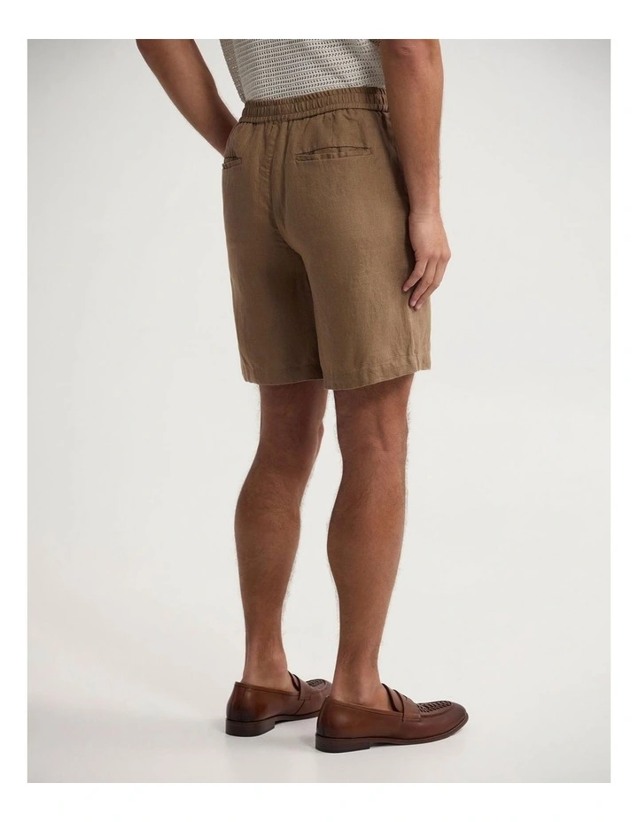 Carlos French Linen Shorts in Sand image 2