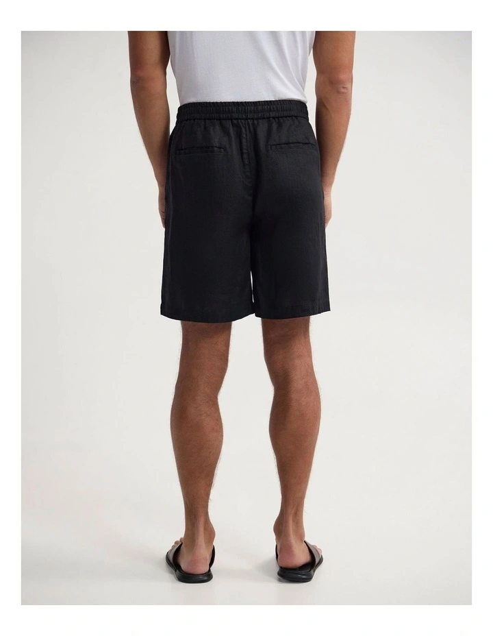 Carlos French Linen Shorts in Black image 2