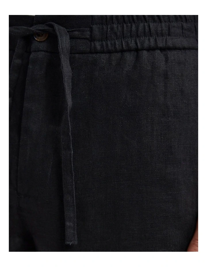 Carlos French Linen Shorts in Black image 6
