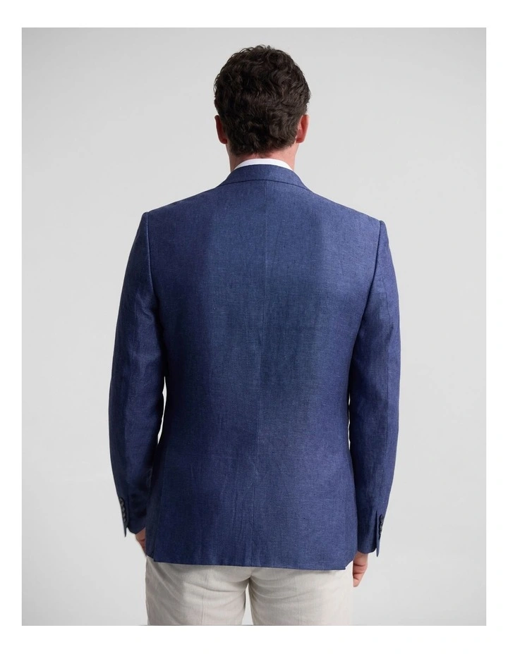 Blake Linen Blazer in Navy image 3