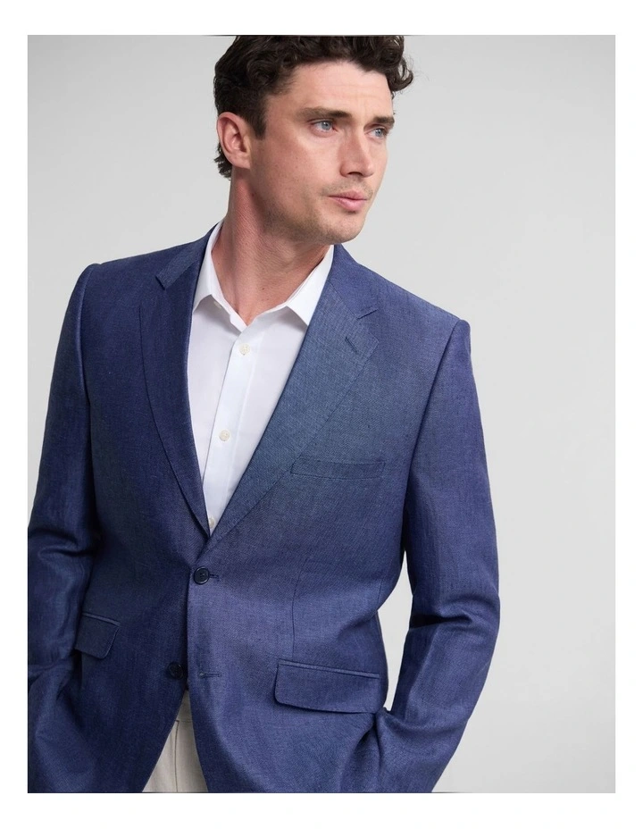 Blake Linen Blazer in Navy image 5
