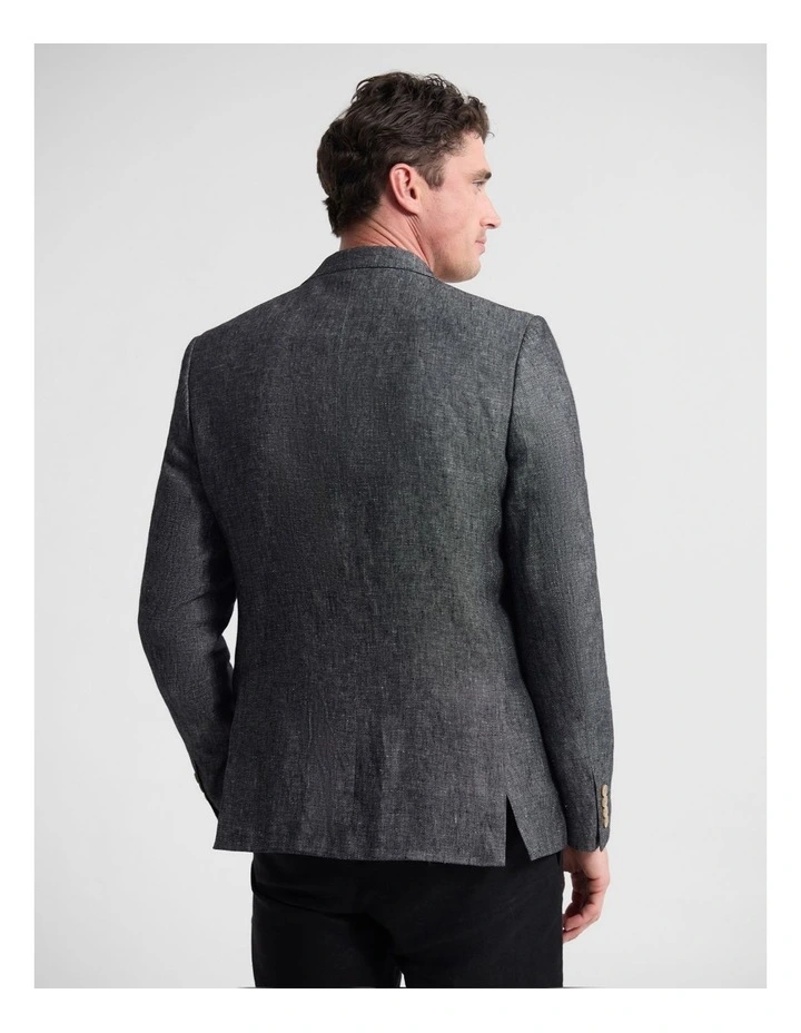 Blake Linen Blazer in Charcoal image 3