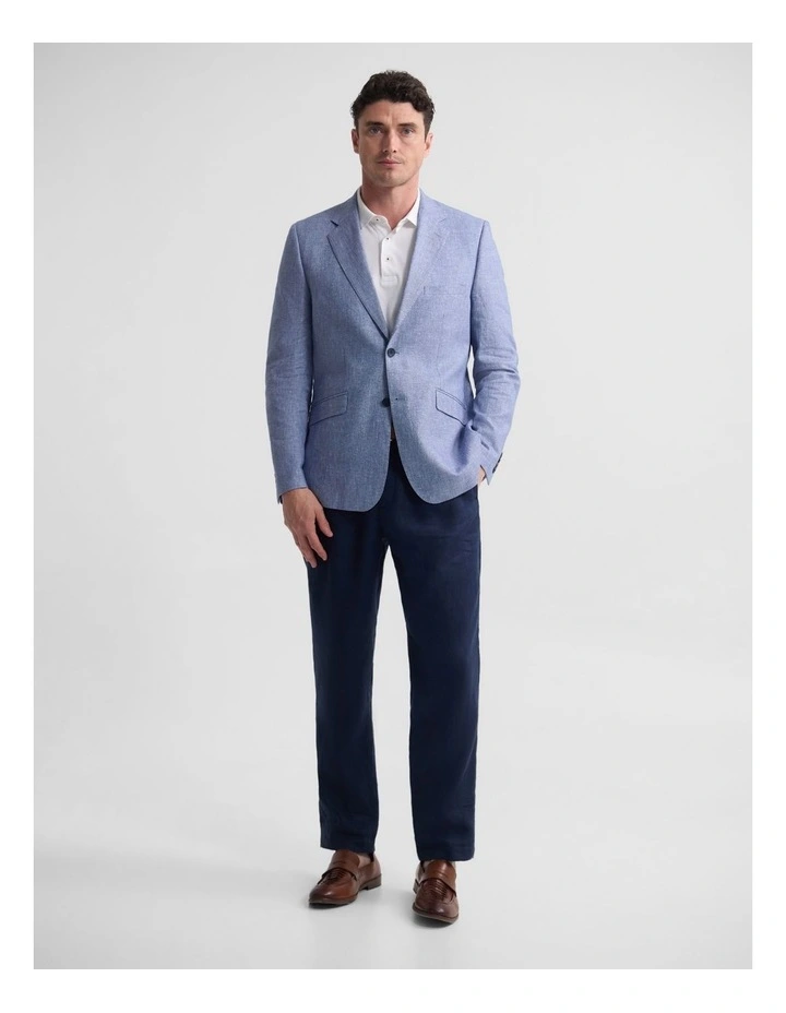 Blake Linen And Cotton Blazer in Blue image 2