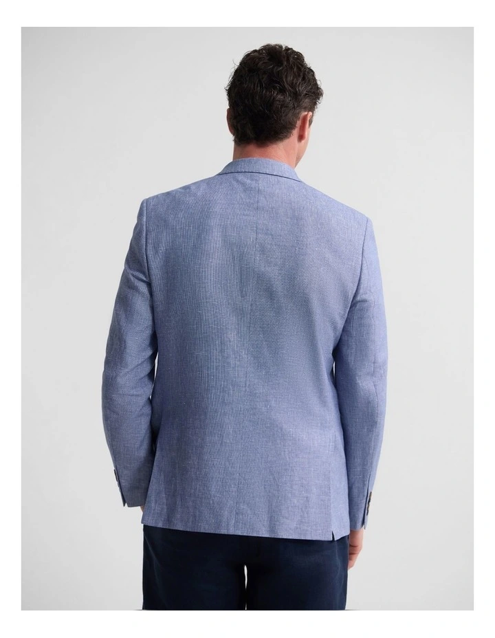 Blake Linen And Cotton Blazer in Blue image 3