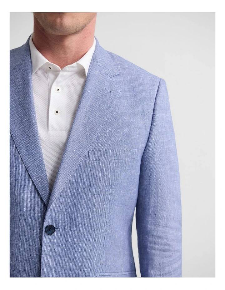 Blake Linen And Cotton Blazer in Blue image 4