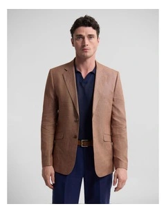 Blake Linen And Cotton Blazer in Rust