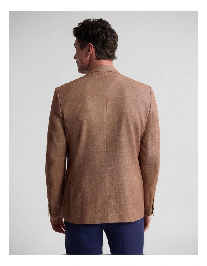 Blake Linen And Cotton Blazer in Rust image 3