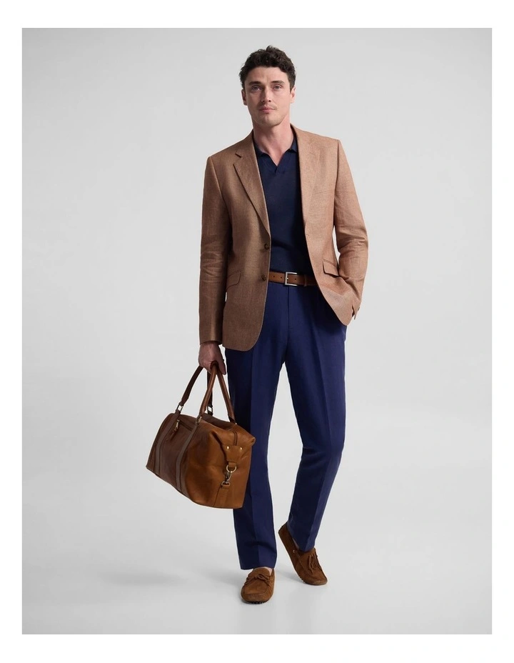 Blake Linen And Cotton Blazer in Rust image 4