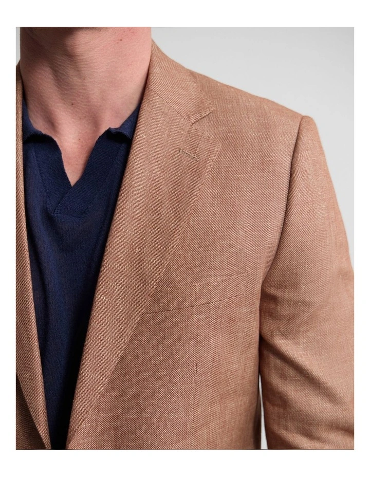 Blake Linen And Cotton Blazer in Rust image 6
