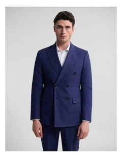 Hardy Double Breasted Blend Jacket in Navy