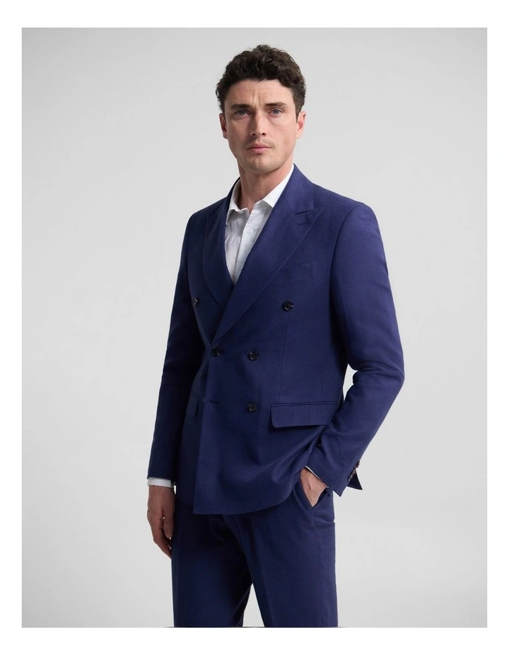 Hardy Double Breasted Blend Jacket in Navy image 2