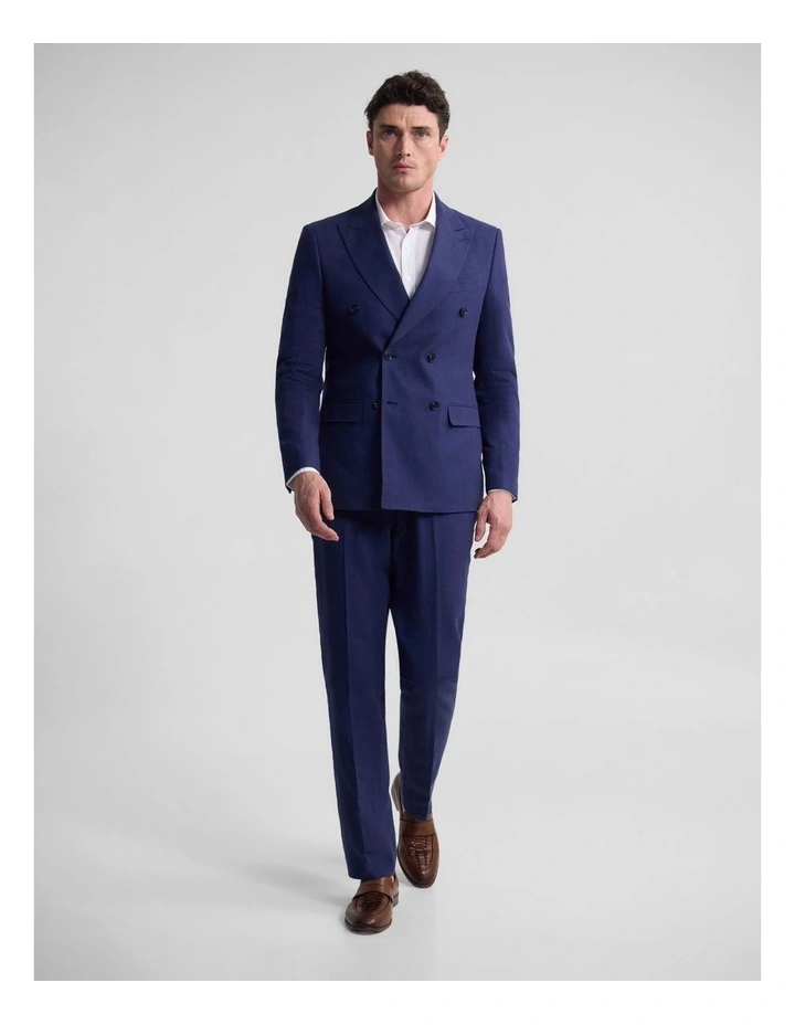 Hardy Double Breasted Blend Jacket in Navy image 4