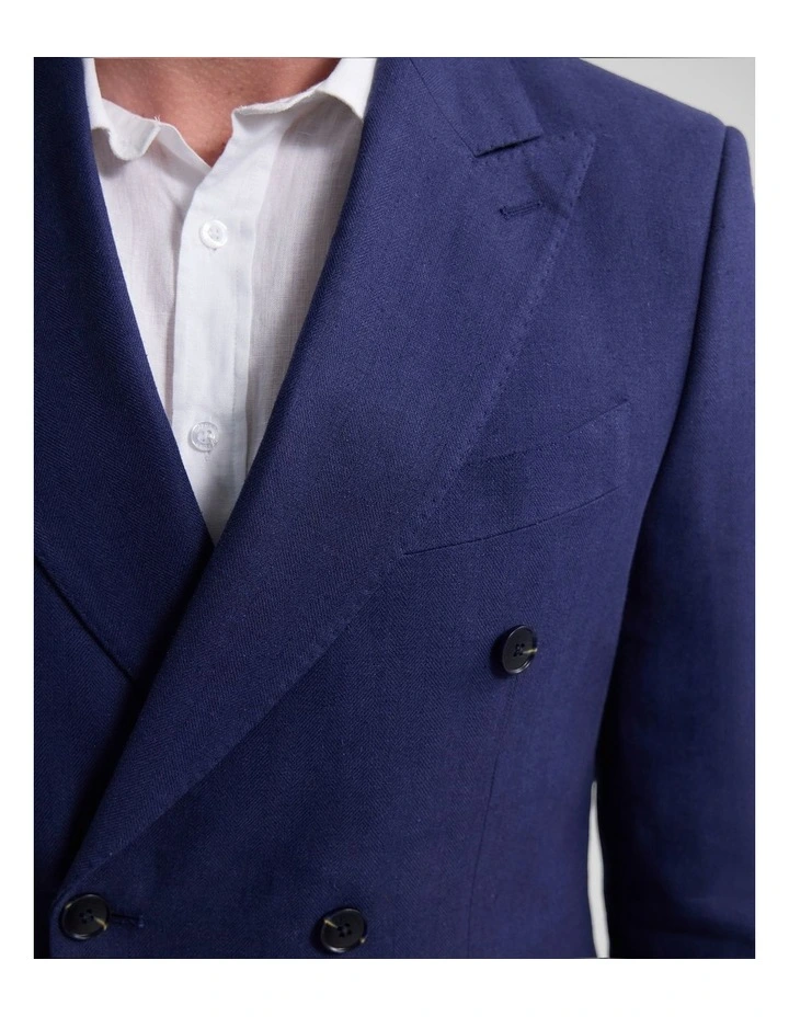 Hardy Double Breasted Blend Jacket in Navy image 6