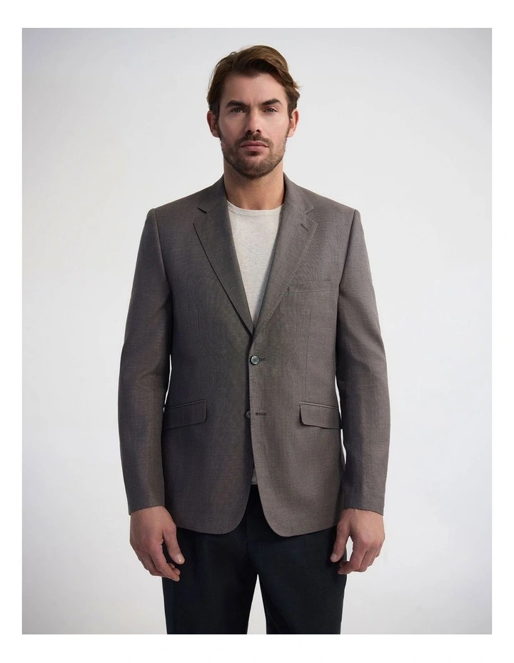 Blake Linen Cotton Blazer in Chocolate image 1