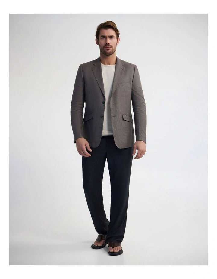 Blake Linen Cotton Blazer in Chocolate image 2
