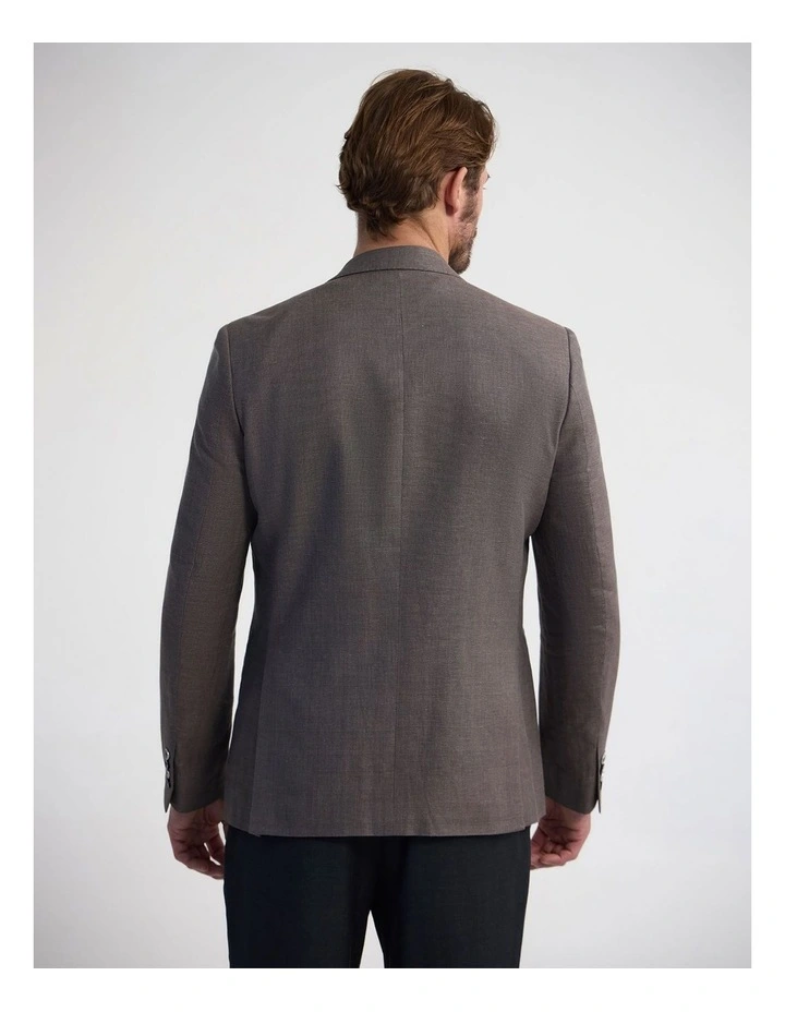 Blake Linen Cotton Blazer in Chocolate image 3