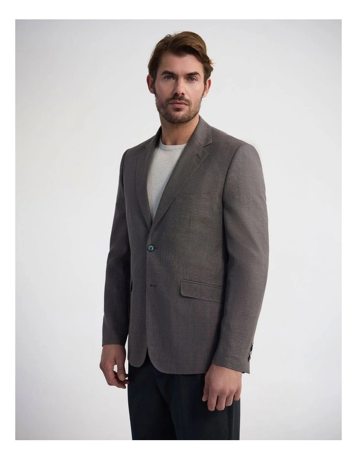 Blake Linen Cotton Blazer in Chocolate image 4