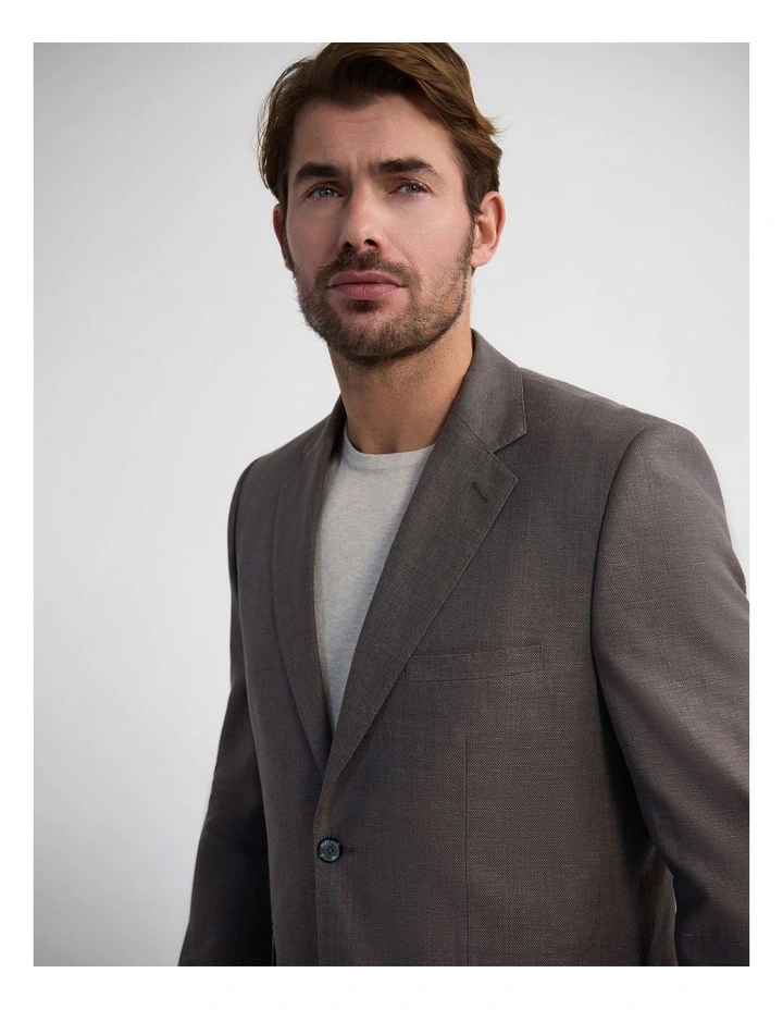 Blake Linen Cotton Blazer in Chocolate image 5