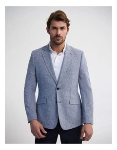 Milton Linen Cotton Blazer in Navy