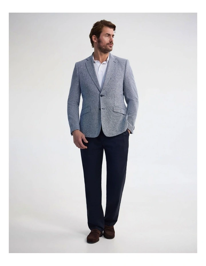 Milton Linen Cotton Blazer in Navy image 2