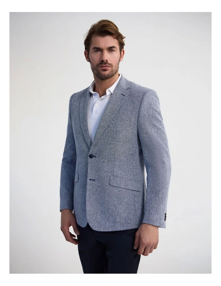Milton Linen Cotton Blazer in Navy image 5