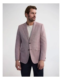 Milton Linen Cotton Blazer in Red