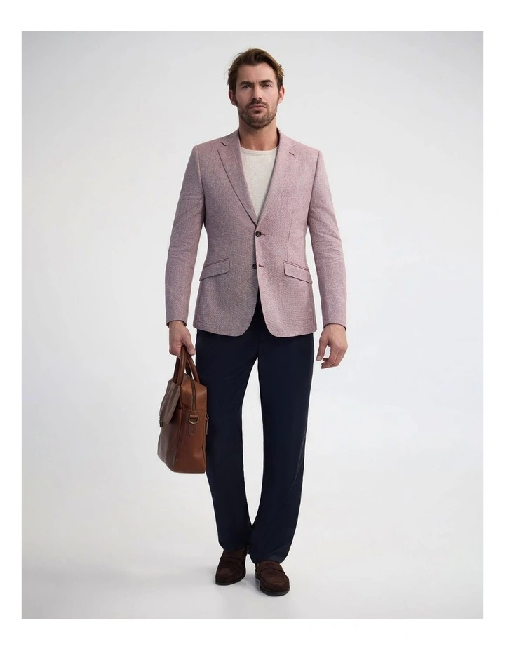 Milton Linen Cotton Blazer in Red image 2