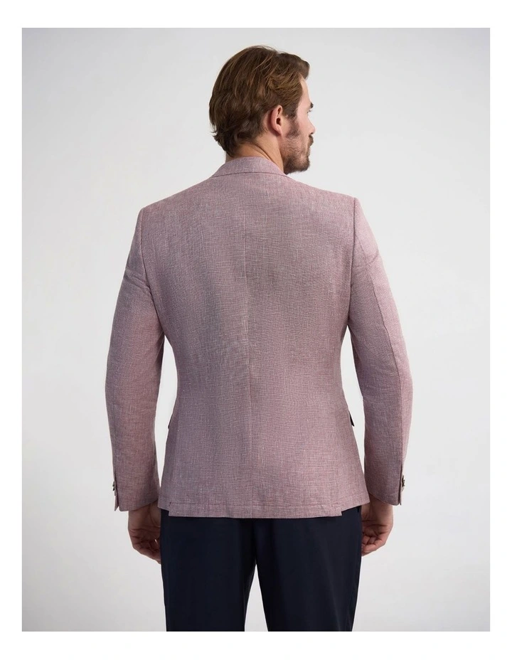 Milton Linen Cotton Blazer in Red image 3