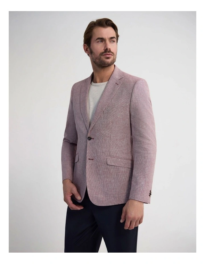 Milton Linen Cotton Blazer in Red image 4