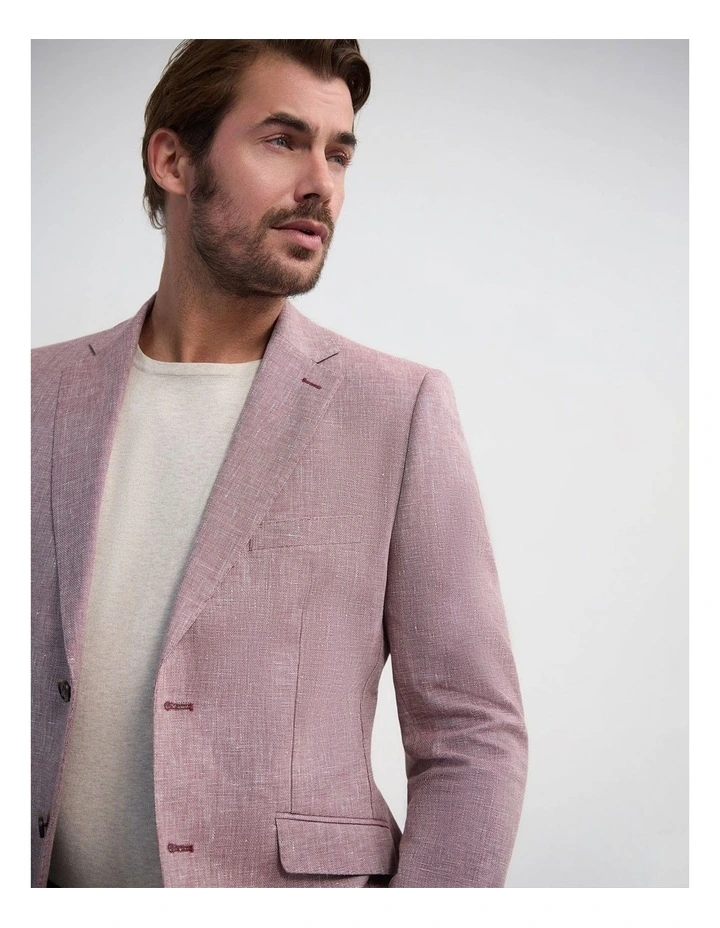 Milton Linen Cotton Blazer in Red image 5