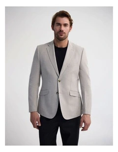 Milton Linen Cotton Blazer in Sand