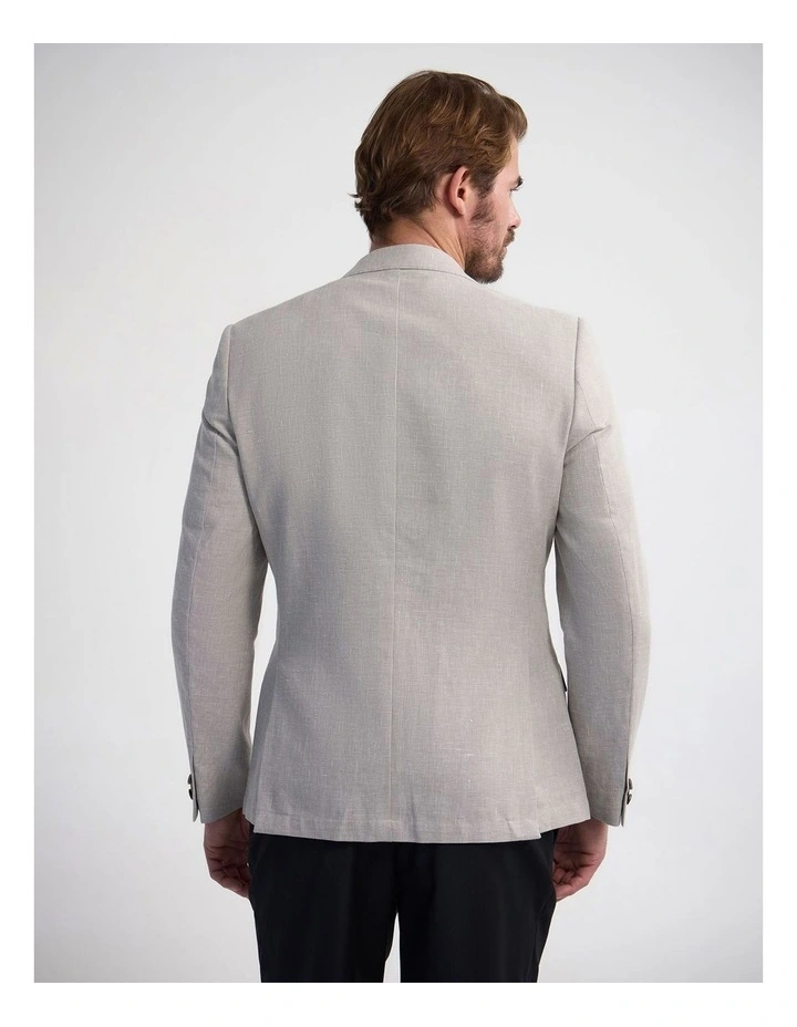 Milton Linen Cotton Blazer in Sand image 3