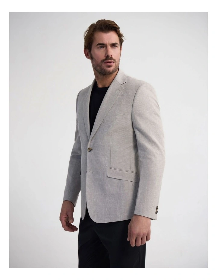 Milton Linen Cotton Blazer in Sand image 4