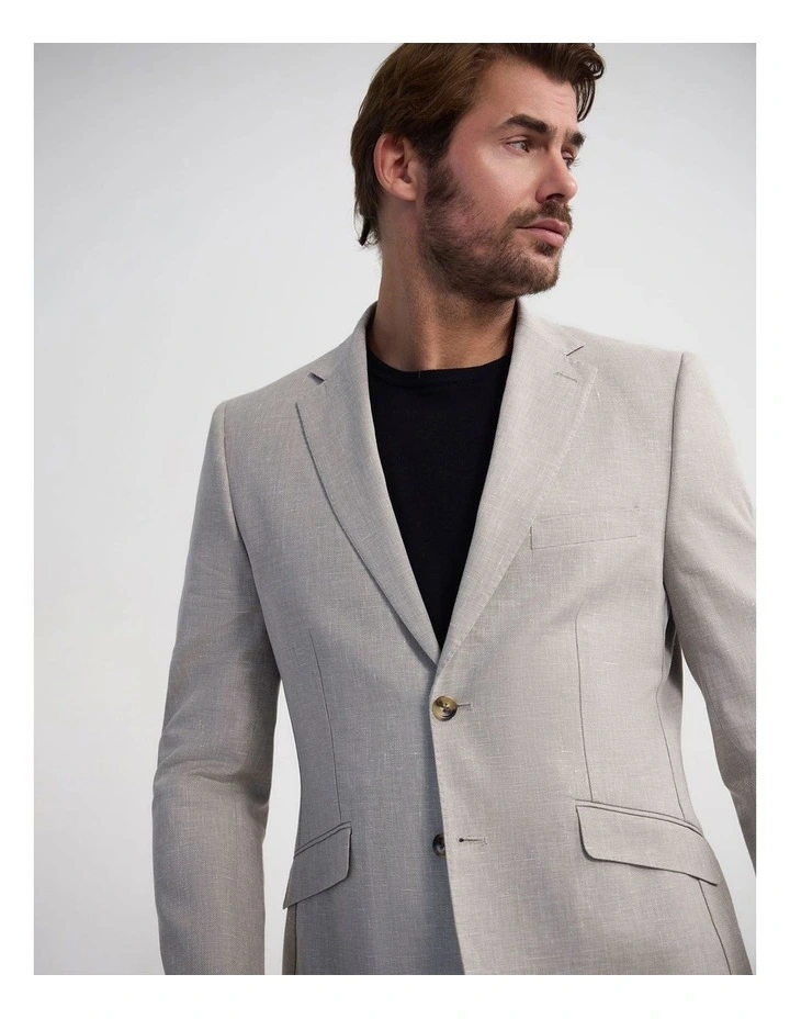 Milton Linen Cotton Blazer in Sand image 5