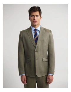Milton Linen Blazer in Green