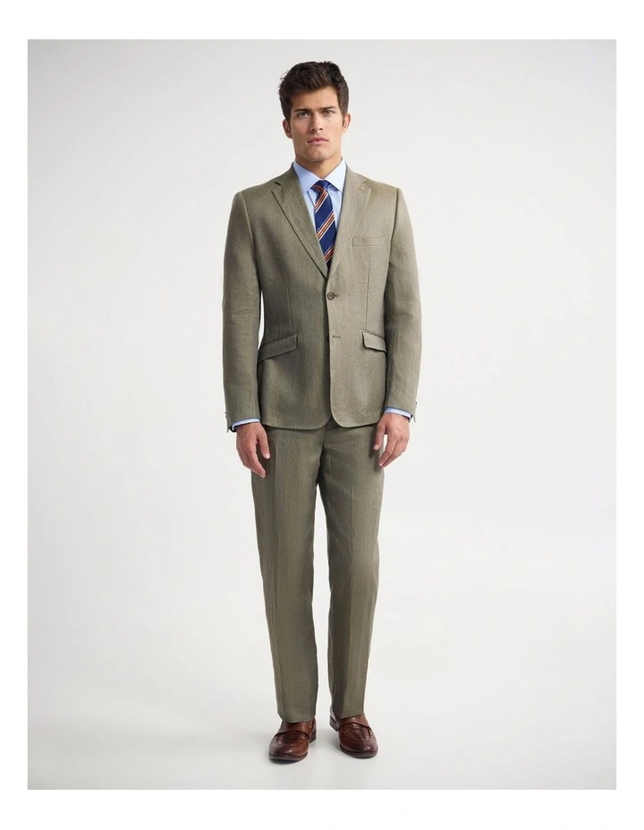 Milton Linen Blazer in Green image 2