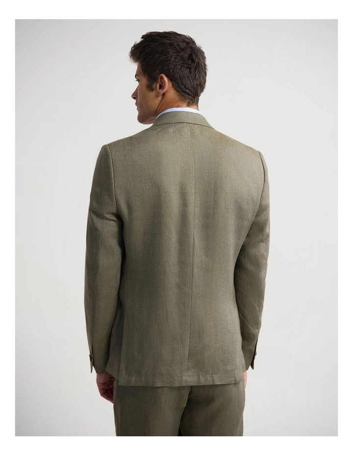 Milton Linen Blazer in Green image 3