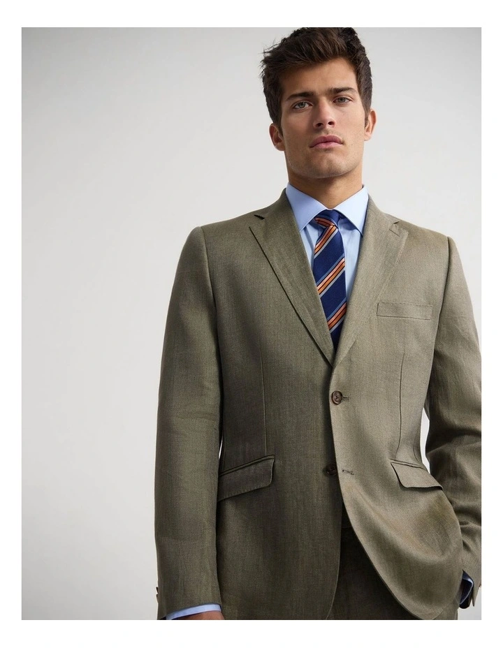Milton Linen Blazer in Green image 5