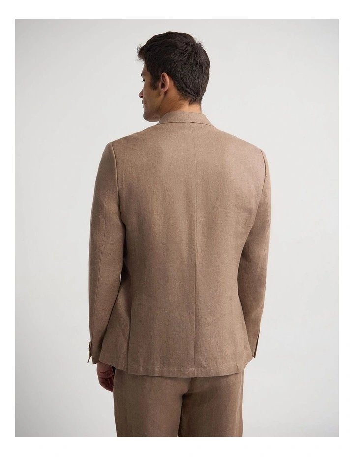 Milton Linen Blazer in Bark image 3