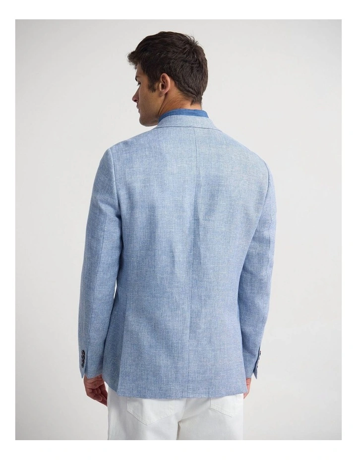 Blake Linen Cotton Blazer in Blue image 3