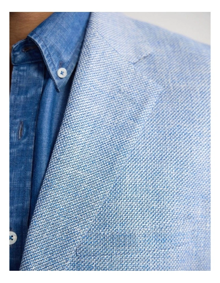 Blake Linen Cotton Blazer in Blue image 6