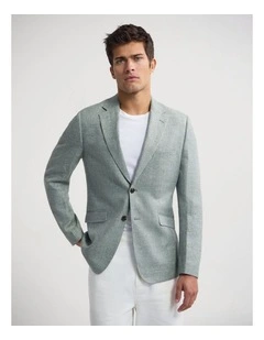 Blake Linen Cotton Blazer in Green