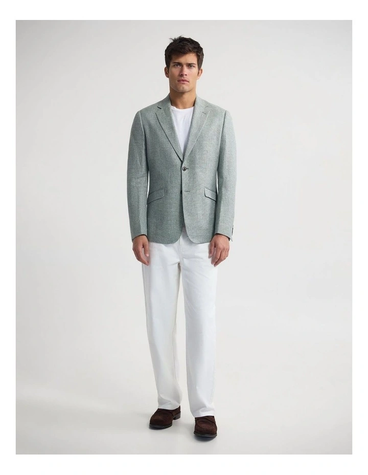 Blake Linen Cotton Blazer in Green image 2
