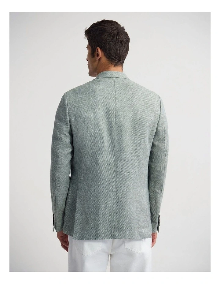 Blake Linen Cotton Blazer in Green image 3